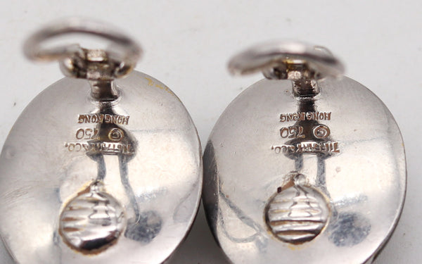 TIFFANY & CO 1976 Angela Cummings Earrings 18Kt Gold With Inlaid Gemstones