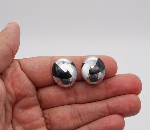 TIFFANY & CO 1976 Angela Cummings Earrings 18Kt Gold With Inlaid Gemstones