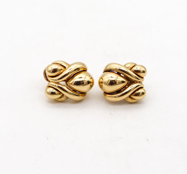 RENE BOIVIN Paris 1970 Puffed Bulbous Clips On Earrings In 18Kt Yellow Gold