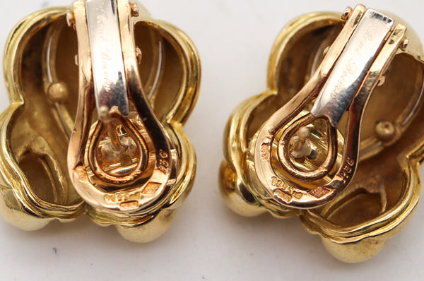 RENE BOIVIN Paris 1970 Puffed Bulbous Clips On Earrings In 18Kt Yellow Gold