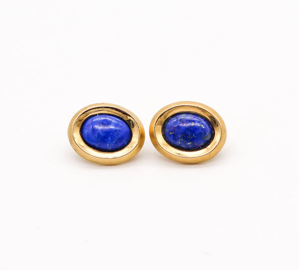 ANGELA CUMMINGS 1988 Clips-On Earrings In 18Kt Yellow Gold With Lapis Lazuli
