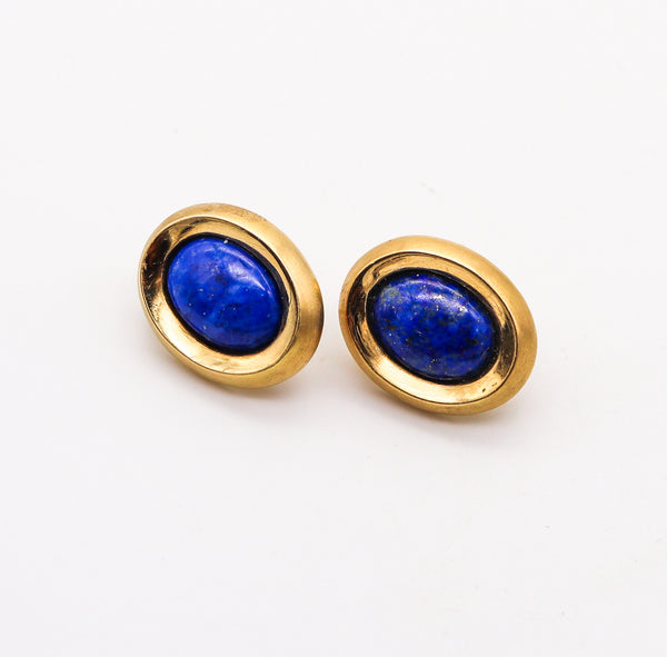 ANGELA CUMMINGS 1988 Clips-On Earrings In 18Kt Yellow Gold With Lapis Lazuli