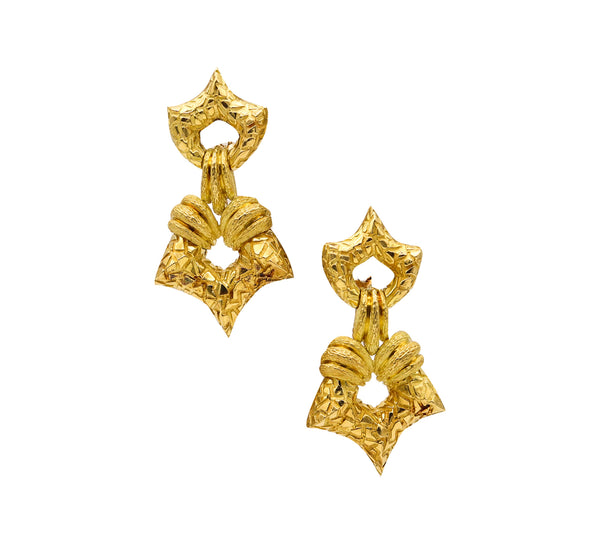 HENRY DUNAY New York Door Knockers Drop Earrings In 18Kt Yellow Gold