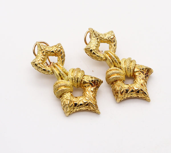 HENRY DUNAY New York Door Knockers Drop Earrings In 18Kt Yellow Gold
