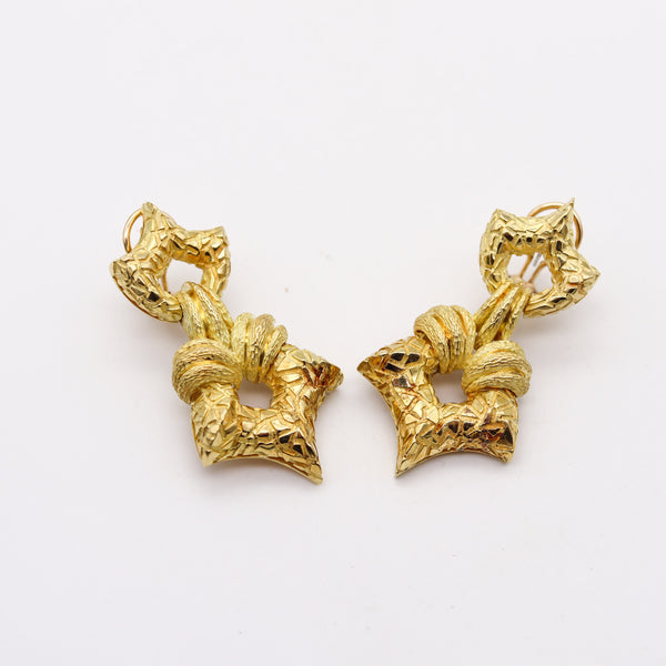 HENRY DUNAY New York Door Knockers Drop Earrings In 18Kt Yellow Gold