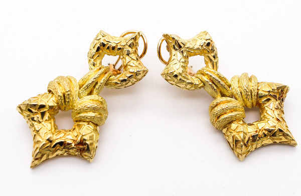 HENRY DUNAY New York Door Knockers Drop Earrings In 18Kt Yellow Gold
