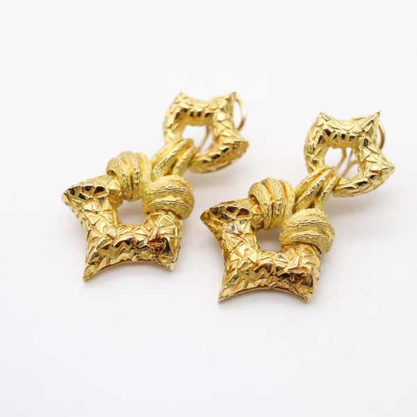 HENRY DUNAY New York Door Knockers Drop Earrings In 18Kt Yellow Gold