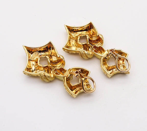 HENRY DUNAY New York Door Knockers Drop Earrings In 18Kt Yellow Gold