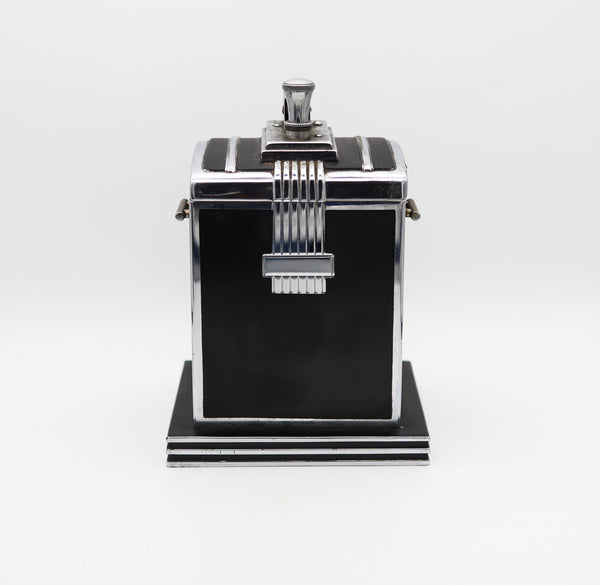 RONSON 1937 Art Deco T-T Smoker's Desk Double Box & Touch Tip Lighter