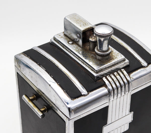 RONSON 1937 Art Deco T-T Smoker's Desk Double Box & Touch Tip Lighter