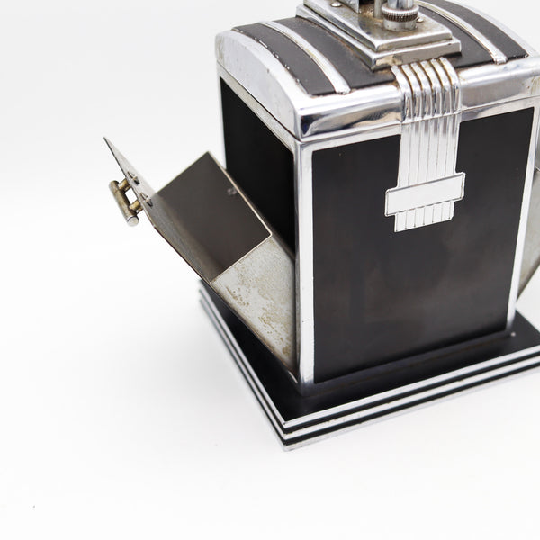 RONSON 1937 Art Deco T-T Smoker's Desk Double Box & Touch Tip Lighter