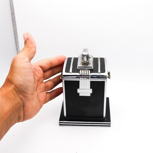 RONSON 1937 Art Deco T-T Smoker's Desk Double Box & Touch Tip Lighter