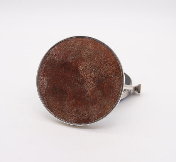 AARON L. DENNISON 1929 Art Deco Guilloche Blue Enamel Desk Clock In Sterling