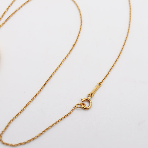 TIFFANY & CO. 1980 Elsa Peretti Large Open Heart Necklace In 18Kt Gold And Diamonds