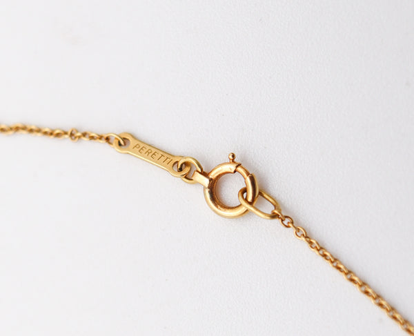 TIFFANY & CO. 1980 Elsa Peretti Large Open Heart Necklace In 18Kt Gold And Diamonds