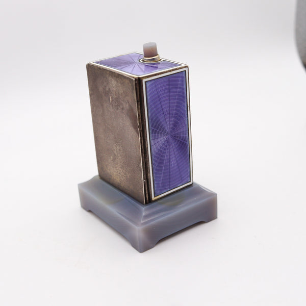 CARTIER Paris 1909 Belle Epoque Enamel Repeater Carriage Clock In Sterling Agate