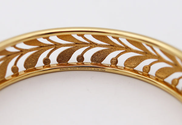 TIFFANY & CO. By Paloma Picasso Villa Palms Leaf Bangle In 18Kt Yellow Gold
