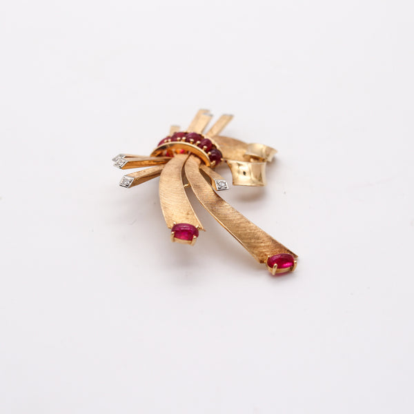 MAUBOUSSIN 1938 Trabert & Hoeffer Pendant-Brooch 18Kt Gold & Burmese Rubies