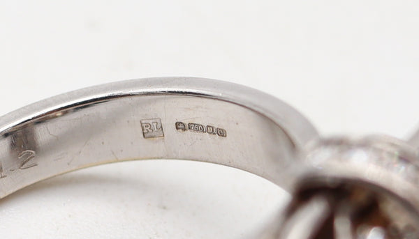 GARRARD & CO. French Ritz Bow Cocktail Ring 18Kt White Gold With VS Diamonds