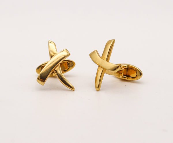 TIFFANY & CO. By Paloma Picasso Pair Of Graffiti X Cufflinks In 18Kt Yellow Gold