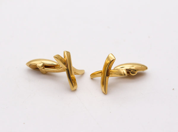TIFFANY & CO. By Paloma Picasso Pair Of Graffiti X Cufflinks In 18Kt Yellow Gold