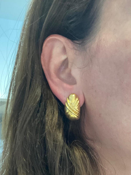 Bvlgari Roma Double X Clip On Earrings In Solid 18Kt Yellow Gold
