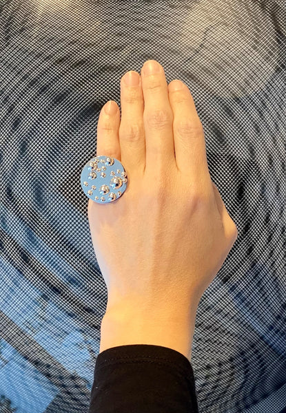 Pol Bury Belgium 1968 2002 Rare Sculptural Kinetic Spheres Ring In 18Kt White Gold