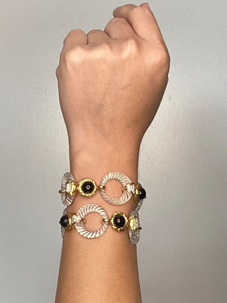 Boucheron 1970 Paris Convertible Necklace Bracelets In 18Kt With 48.84 Cts In Diamonds And Rock Quartz