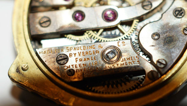 VERGER FRERES 1901 For Spaulding & Co Edwardian Watch-Pendant In Guilloche 18Kt Gold Platinum And Diamonds