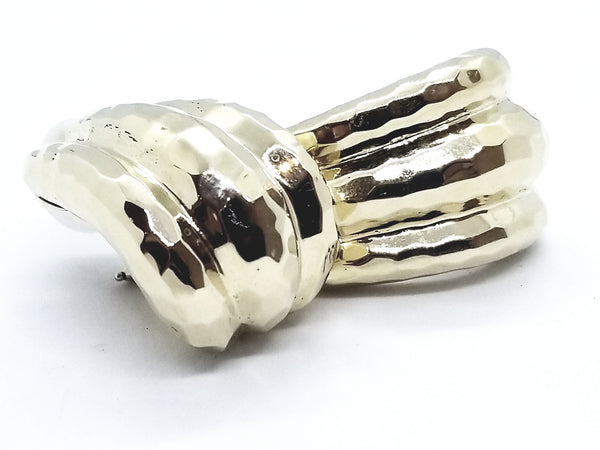 TEMPLE SAINT CLAIR 14 KT GOLD HAMMERED FINISH EARRINGS