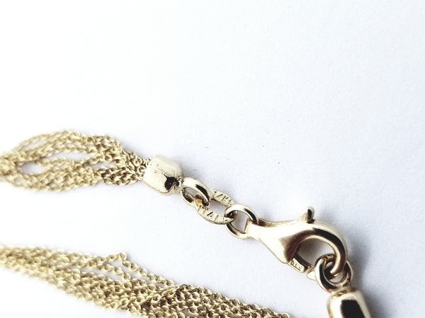 LARGE AQUAMARINE & DIAMONDS 18 KT YELLOW GOLD NECKLACE