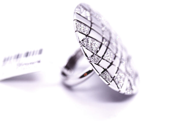 PALMIERO MASSIVE RING WITH DIAMOND 18 KT WHITE GOLD
