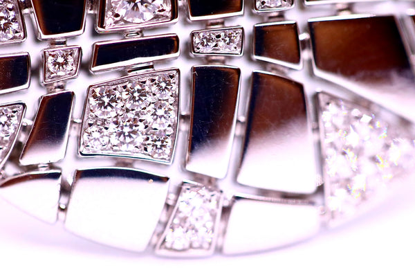 PALMIERO MASSIVE RING WITH DIAMOND 18 KT WHITE GOLD