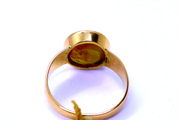 SLICED OVAL ORANGE 6 Cts DIAMOND 18 KT RING