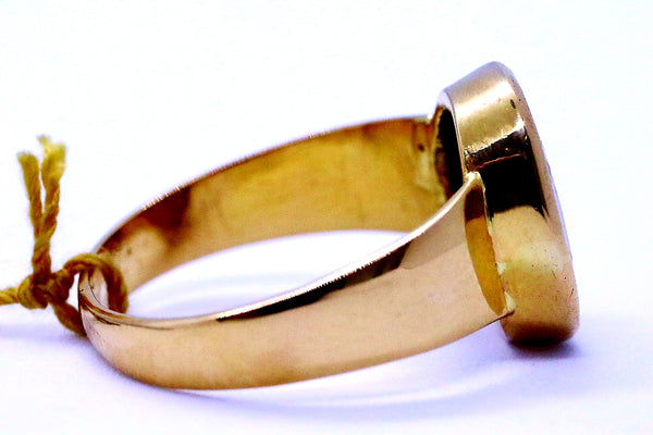 SLICED OVAL ORANGE 6 Cts DIAMOND 18 KT RING