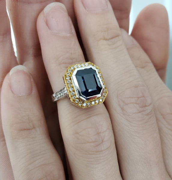 Loree Rodkin Baroque Cocktail Ring In 18Kt White Gold With 5.88 Cts In Sapphire And Diamonds