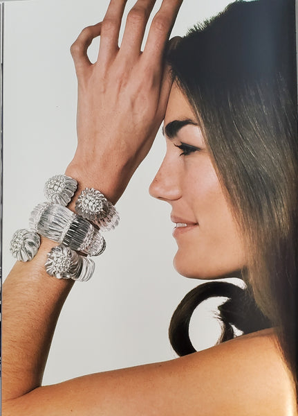 DAVID WEBB New York 1970 Bombe Rock Quartz Bracelet Cuff In Platinum With 5.28 Cts Diamonds