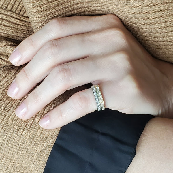 Paul Binder 1970 Swiss Square Eternity Ring In 18Kt Gold With 1.80 Ctw Diamonds