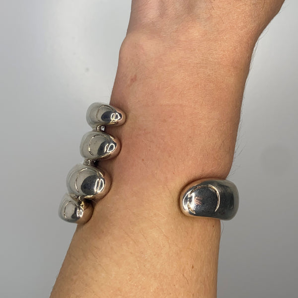 Bernard Delettrez 2012 Roma Massive Hand Shaped Cuff Bracelet In Solid Sterling Silver