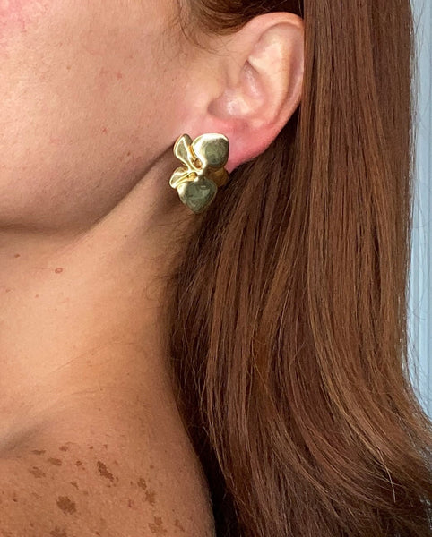 Angela Cummings 1984 New York Orchids Flowers Clips Earrings In 18Kt Yellow Gold