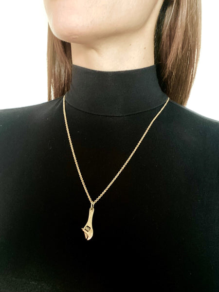 Aldo Cipullo 1970 New York Rare Wrench Charm Pendant in Gilded Sterling Silver