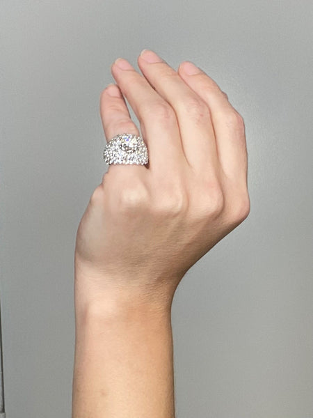 Yanes Exceptional Gia Certified Cluster Cocktail Ring In Platinum With 10.16 Ctw In Diamonds