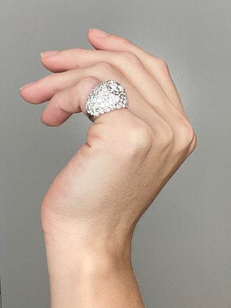 Yanes Exceptional Gia Certified Cluster Cocktail Ring In Platinum With 10.16 Ctw In Diamonds