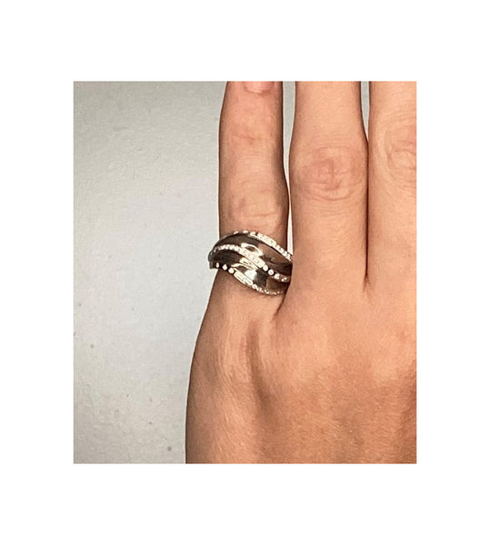 Cartier Paris Rare Nouberg Berg Ring Model 18Kt White Gold With 1.12 Cts VS Diamonds