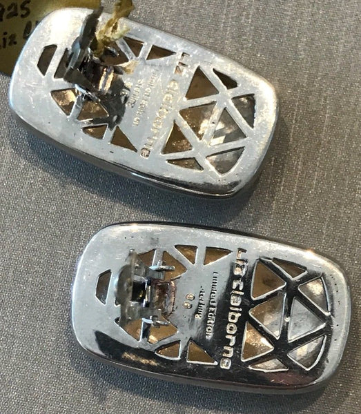 LIZ CLAIBORNE SOLID STERLING SILVER .925 LIMITED EDITION VINTAGE EARRINGS