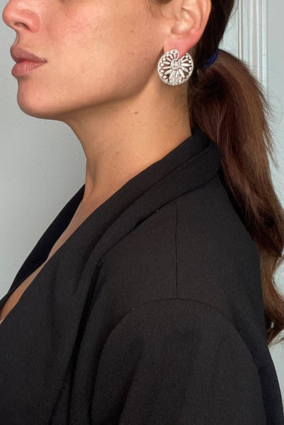 Salavetti Milano Clip-Earrings 18Kt White Gold With 6.38 Cts In VVS Diamonds