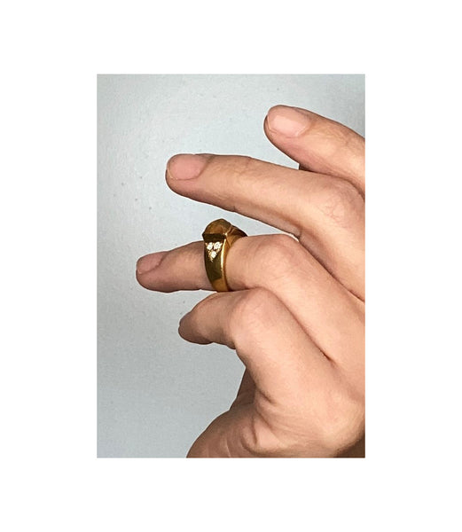 Cartier Vintage Ring In 18Kt Gold With 1.78 Ctw In VS Diamonds And Citrine