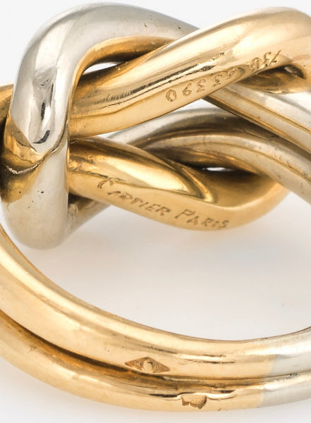 CARTIER PARIS 18 KT HERCULES LOVE KNOT RING VINTAGE 1950'S