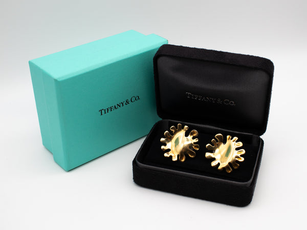 ANGELA CUMMINGS 1981 FOR TIFFANY & CO. 18 KT NICKELODEON ABSTRACT EARRINGS