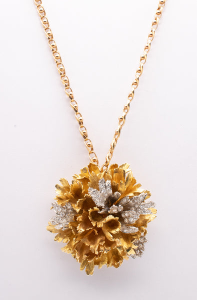 EMIL MEISTER 1955 Swiss 18Kt And Palladium Pendant Brooch With 2.76 Ctw In VS Diamonds